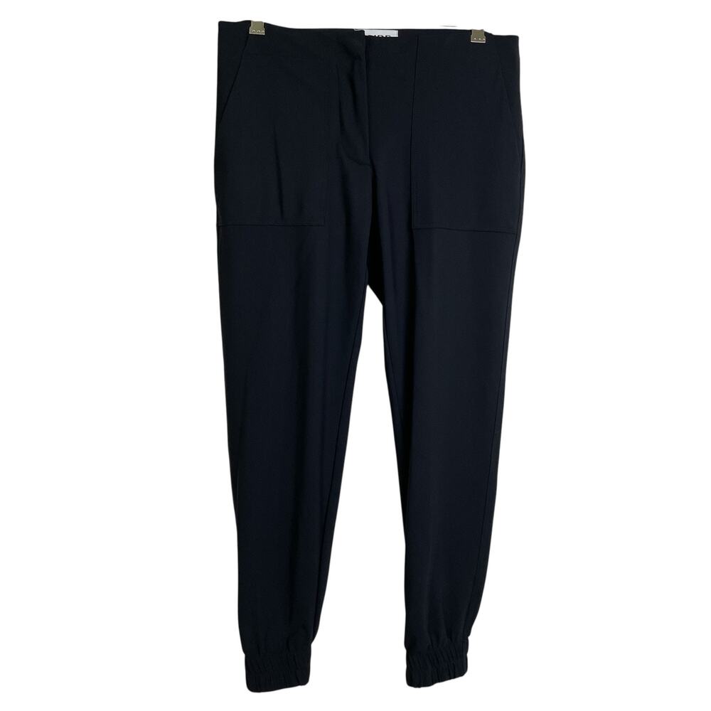 Paire Pants Womens XS Black Tapered Flat Front Elastic Cuff Career Pockets 25.5"